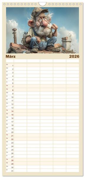 Produktbild: Familienplaner 2026 - Arbeiten bis der Rollator funkt! mit 5 Spalten (Wandkalender, 21 x 45 cm) CALVENDO