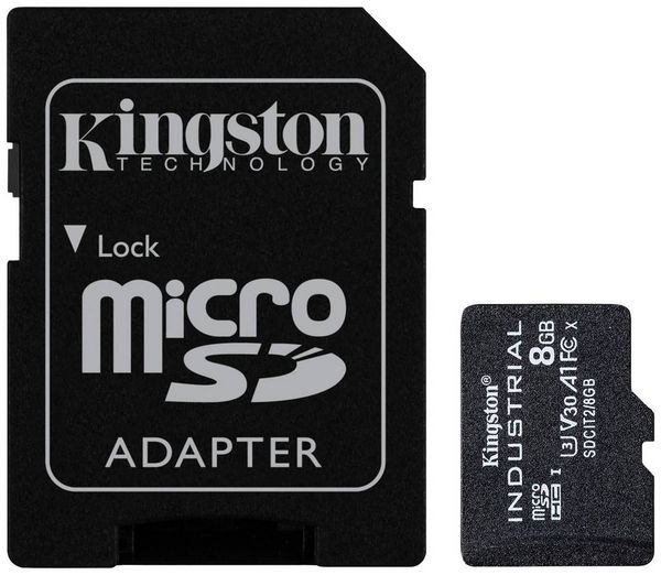 Produktbild: Kingston Industrial microSDHC-Karte 8 GB Class 10 UHS-I inkl. SD-Adapter