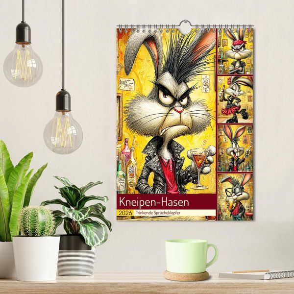 Produktbild: Kneipen-Hasen. Trinkende Spr&uuml;cheklopfer (Wandkalender 2026 DIN A4 hoch), CALVENDO Monatskalender