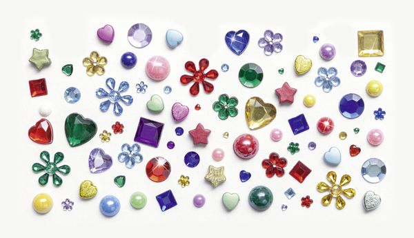 Produktbild: Folia Schmuckstein Mix RAINBOW &uuml;ber 800 Teile, Formen, Gr&ouml;&szlig;en & Farben sortiert