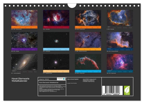 Produktbild: Havel-Sternwarte Weltallkalender (Wandkalender 2026 DIN A4 quer), CALVENDO Monatskalender