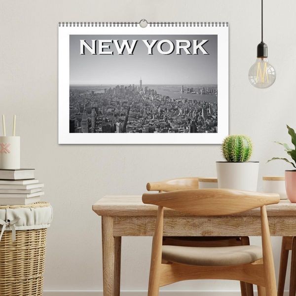 Produktbild: New York in schwarz weiss (Wandkalender 2026 DIN A3 quer), CALVENDO Monatskalender