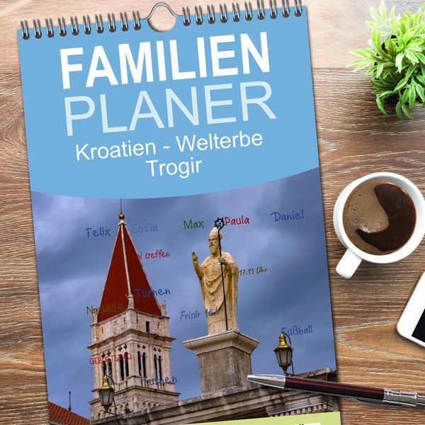 Produktbild: Familienplaner 2026 - Kroatien - Welterbe Trogir mit 5 Spalten (Wandkalender, 21 x 45 cm) CALVENDO