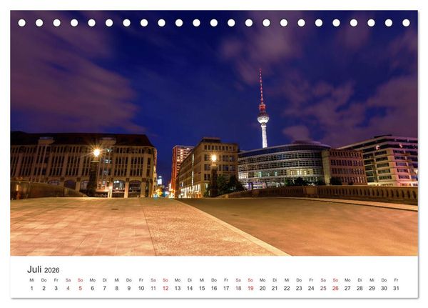 Produktbild: N&auml;chtliche Streifz&uuml;ge durch Europas Hauptst&auml;dte (Tischkalender 2026 DIN A5 quer), CALVENDO Monatskalender