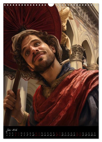 Produktbild: Mittelalterselfies (Wandkalender 2026 DIN A3 hoch), CALVENDO Monatskalender