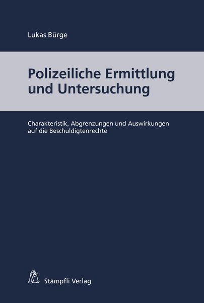 Produktbild: Polizeiliche Ermittlung und Untersuchung