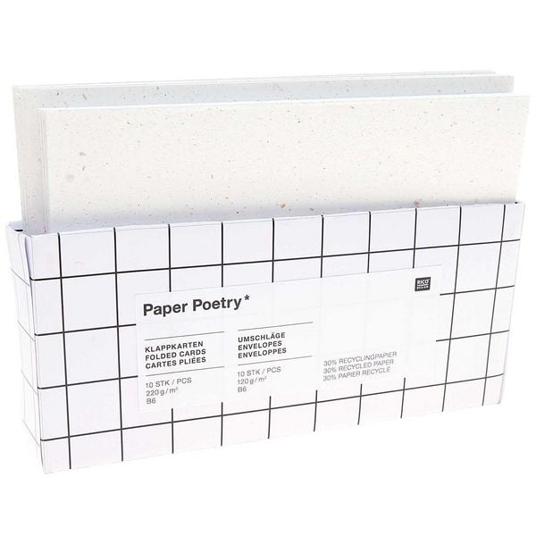 Produktbild: Kartenset B6, Recyclingpapier offwhite, MIX
