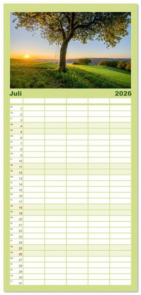 Produktbild: Familienplaner 2026 - Heimat Entdecken - Eifel mit 5 Spalten (Wandkalender, 21 x 45 cm) CALVENDO
