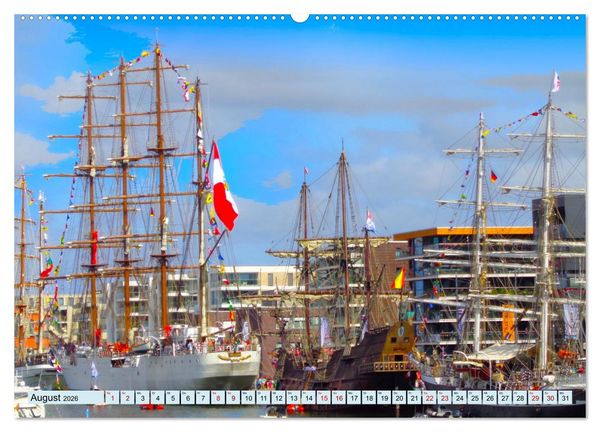 Produktbild: Ein detaillierter Blick auf Segelschiffe (Wandkalender 2026 DIN A2 quer), CALVENDO Monatskalender
