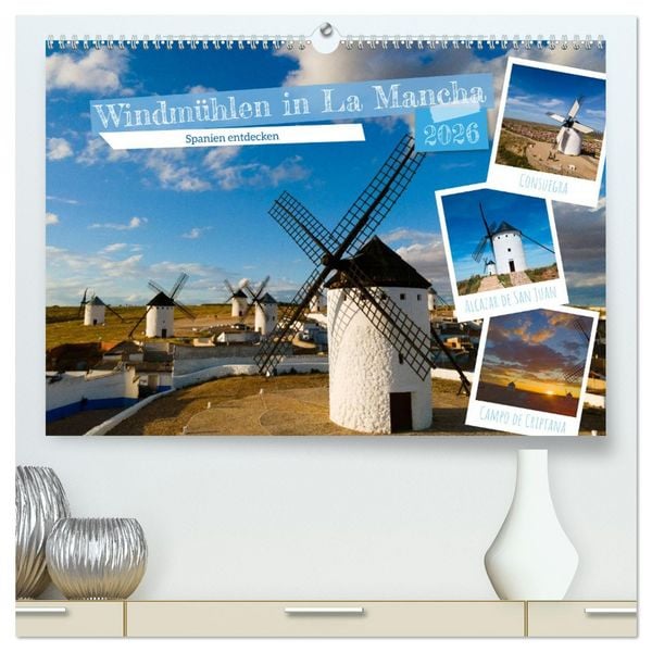 Produktbild: Windm&uuml;hlen in La Mancha (hochwertiger Premium Wandkalender 2026 DIN A2 quer), Kunstdruck in Hochglanz