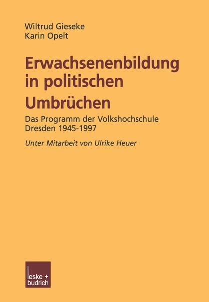 Produktbild: Erwachsenenbildung in politischen Umbr&uuml;chen