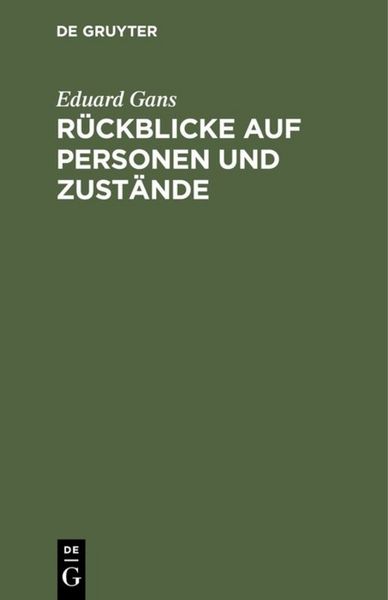 Produktbild: R&uuml;ckblicke auf Personen und Zust&auml;nde