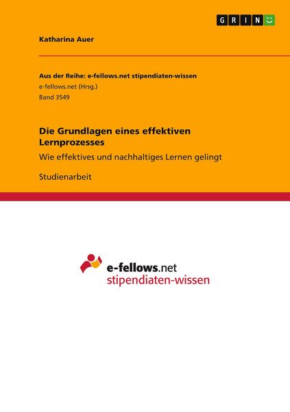 Produktbild: Die Grundlagen eines effektiven Lernprozesses