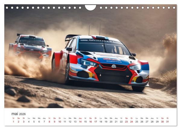 Produktbild: Les voitures de rallye &agrave; l'assaut des pistes (Calendrier mural 2026 DIN A4 vertical), CALVENDO calendrier mensuel