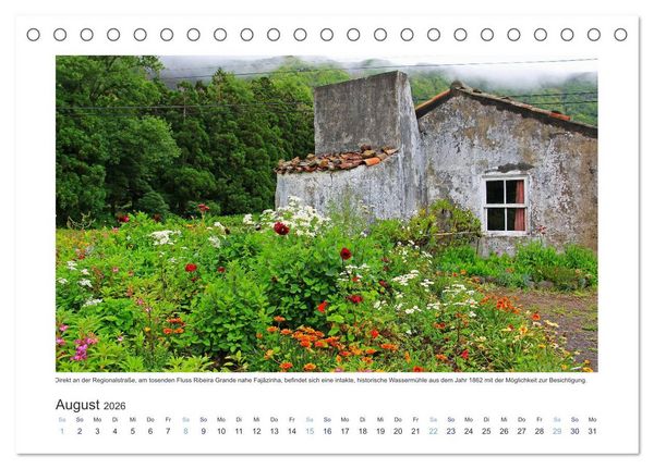 Produktbild: Azoren-Insel Flores - Farbtupfer auf einem erloschenen Vulkan Portugals (Tischkalender 2026 DIN A5 quer), CALVENDO Monatskalender