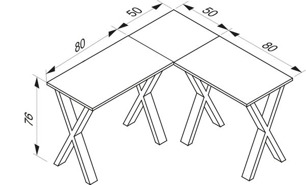 Produktbild: X Schreibtisch Eckschreibtisch L Form 130x130x50
