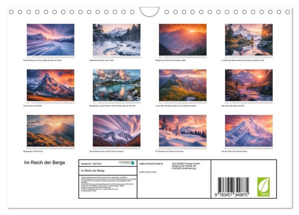 Produktbild: Im Reich der Berge (Wandkalender 2026 DIN A4 quer), CALVENDO Monatskalender