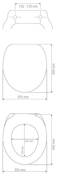 Produktbild: WC-Sitz Mod. Luri, wei&szlig;, Thermoplast, 35.5x43 cm, mit Easy-Close Absenkautomatik