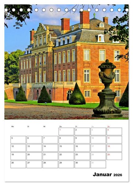 Produktbild: Eindrucksvolle Burgen, malerische Schl&ouml;sser im M&uuml;nsterland (Tischkalender 2026 DIN A5 hoch), CALVENDO Monatskalender