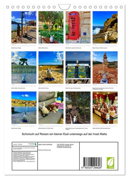 Produktbild: Schorschi auf Reisen ein kleiner Esel unterwegs auf der Insel Malta (Wandkalender 2026 DIN A4 hoch), CALVENDO Monatskalender