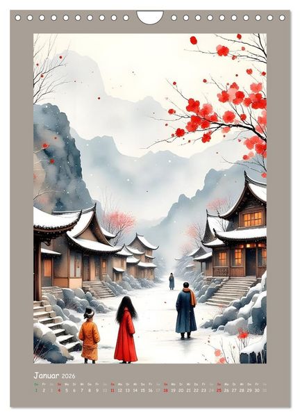 Produktbild: Berge, Pagoden, Tempel (Wandkalender 2026 DIN A4 hoch), CALVENDO Monatskalender
