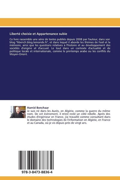 Produktbild: Libert&eacute; choisie et Appartenance subie