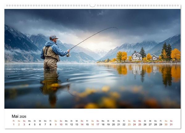 Produktbild: Angeln - der gro&szlig;e Fang (Wandkalender 2026 DIN A2 quer), CALVENDO Monatskalender