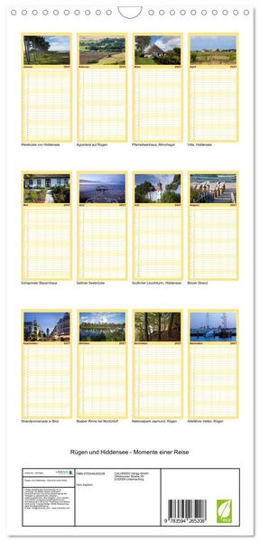 Produktbild: Familienplaner 2027 - R&uuml;gen und Hiddensee - Momente einer Reise mit 5 Spalten (Wandkalender, 21 x 45 cm) CALVENDO