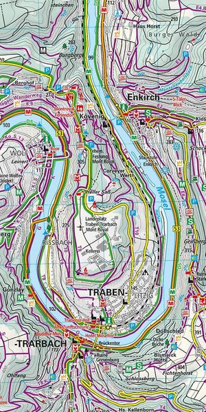 Produktbild: K&uuml;mmerly+Frey Outdoorkarte Deutschland 22 Mittelmosel, Trier bis Zell 1:35.000