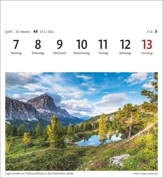 Produktbild: Alpen Sehnsuchtskalender 2027 - Wochenkalender mit 53 Postkarten