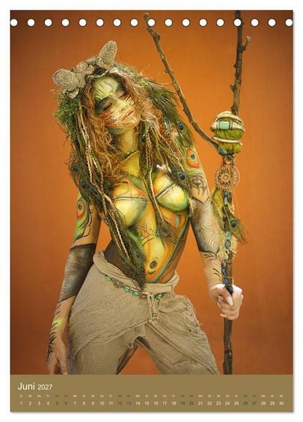 Produktbild: Bodypainting Adventures - Farbe auf nackter Haut (Tischkalender 2027 DIN A5 hoch), CALVENDO Monatskalender