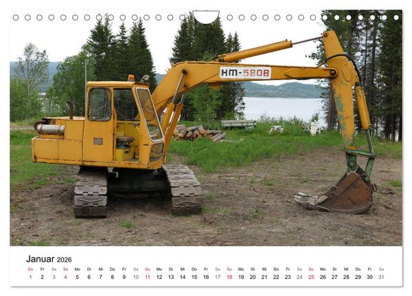 Produktbild: Baumaschinen mit Patina (Wandkalender 2026 DIN A4 quer), CALVENDO Monatskalender