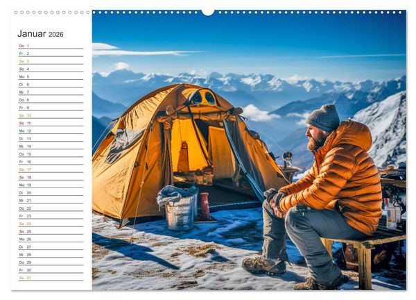 Produktbild: Camping mit dem Zelt (hochwertiger Premium Wandkalender 2026 DIN A2 quer), Kunstdruck in Hochglanz