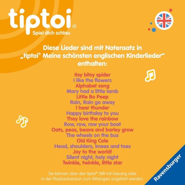 Produktbild: tiptoi&reg; Liederb&uuml;cher - Meine sch&ouml;nsten englischen Kinderlieder