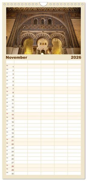 Produktbild: Familienplaner 2026 - Sevilla - Unterwegs in Spanien mit 5 Spalten (Wandkalender, 21 x 45 cm) CALVENDO