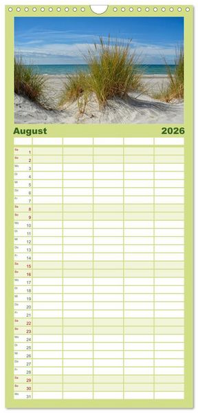 Produktbild: Familienplaner 2026 - OSTSEEGL&Uuml;CK - Gl&uuml;cksmomente auf dem Dar&szlig; mit 5 Spalten (Wandkalender, 21 x 45 cm) CALVENDO