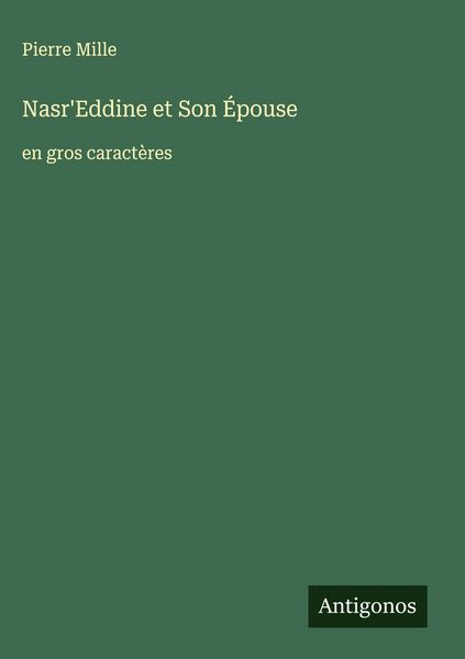 Produktbild: Nasr'Eddine et Son &Eacute;pouse
