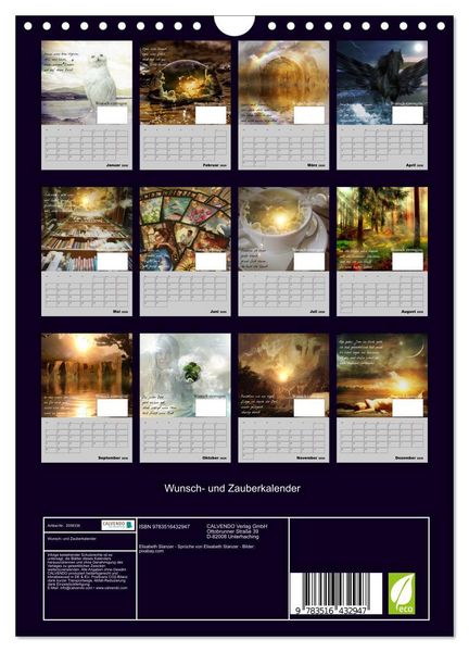 Produktbild: Wunsch- und Zauberkalender (Wandkalender 2026 DIN A4 hoch), CALVENDO Monatskalender