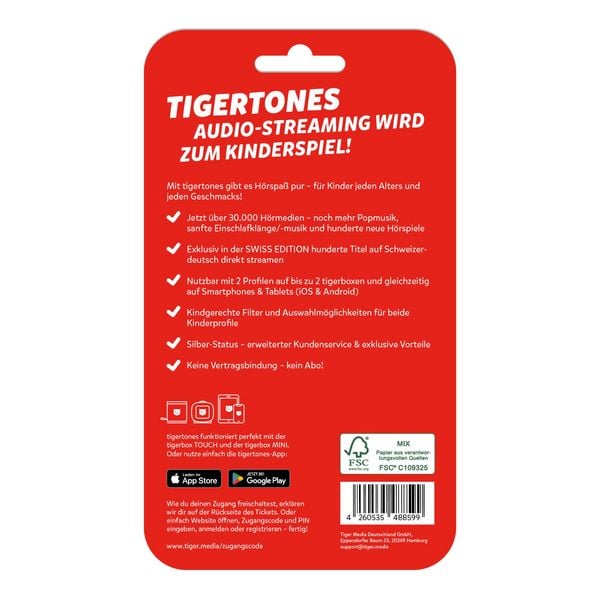 Produktbild: tigertones DUO - Ticket 12 Monate Swiss-Edition