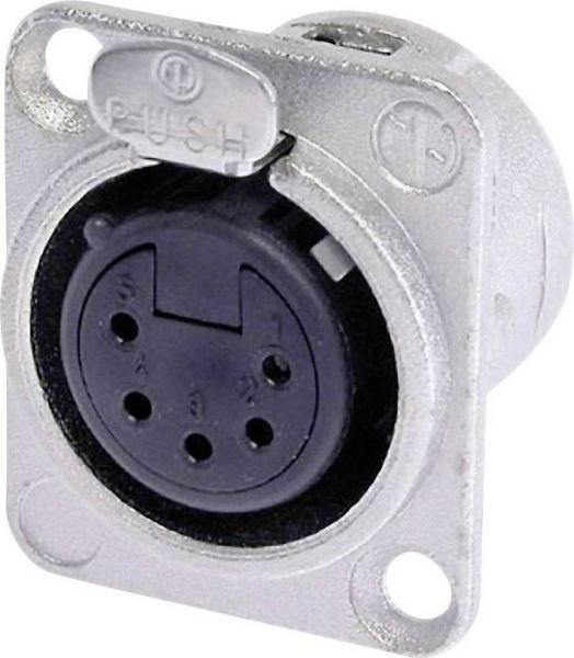 Produktbild: Neutrik NC5FD-L-1 XLR-Steckverbinder Flanschbuchse, Kontakte gerade Polzahl: 5 Silber 1St.