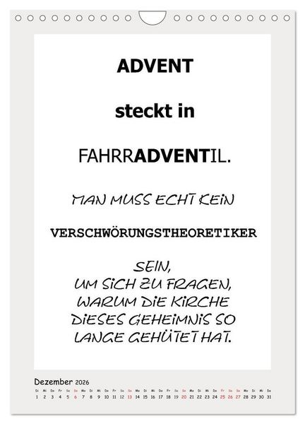 Produktbild: Spr&uuml;chekalender. Witziges f&uuml;rs B&uuml;ro (Wandkalender 2026 DIN A4 hoch), CALVENDO Monatskalender