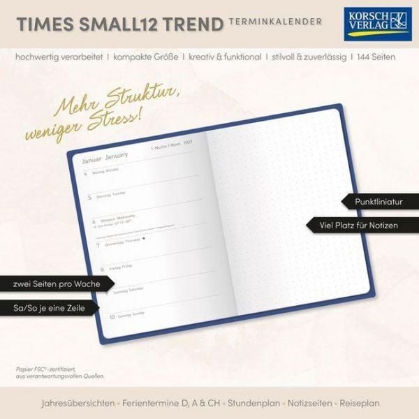 Produktbild: Buchkalender Times Small12 Trend Claude Monet 2027