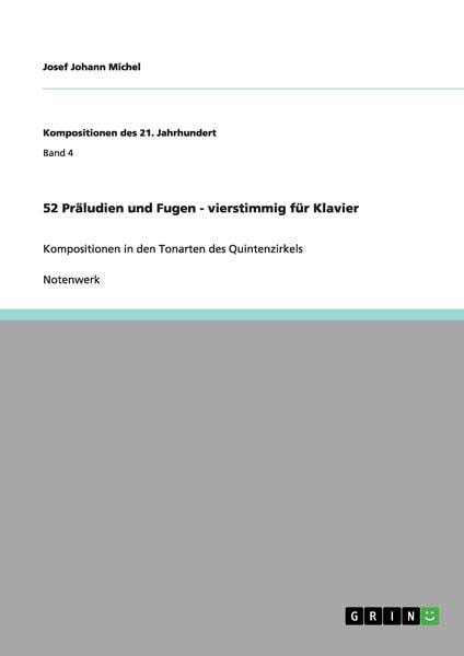 Produktbild: 52 Pr&auml;ludien und Fugen - vierstimmig f&uuml;r Klavier