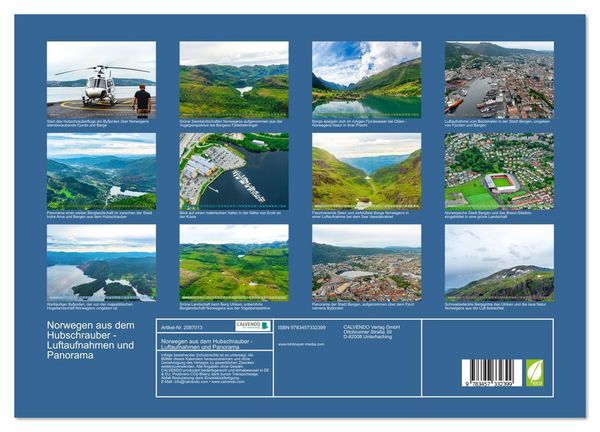 Produktbild: Norwegen aus dem Hubschrauber - Luftaufnahmen und Panorama (hochwertiger Premium Wandkalender 2026 DIN A2 quer), Kunstdruck in Hochglanz