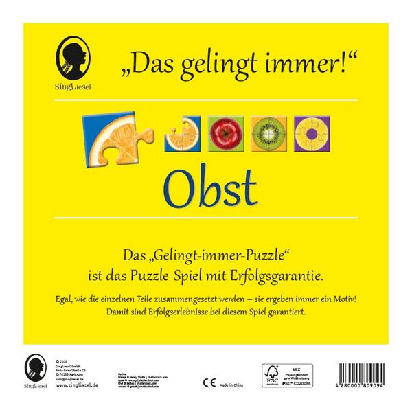 Produktbild: Das "Gelingt immer"-Puzzle Obst. Das Puzzle-Spiel f&uuml;r Senioren mit Demenz