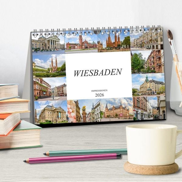 Produktbild: Wiesbaden Impressionen (Tischkalender 2026 DIN A5 quer), CALVENDO Monatskalender