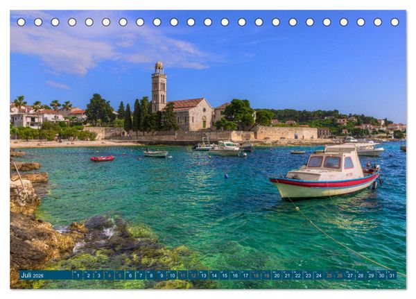 Produktbild: Insel Hvar - Der sonnigste Platz der Adria (Tischkalender 2026 DIN A5 quer), CALVENDO Monatskalender