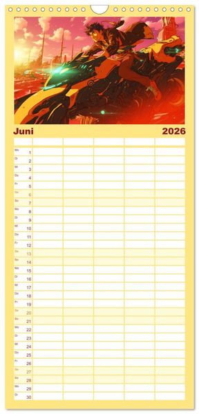 Produktbild: Familienplaner 2026 - Die Zukunft wird richtig cool mit 5 Spalten (Wandkalender, 21 x 45 cm) CALVENDO