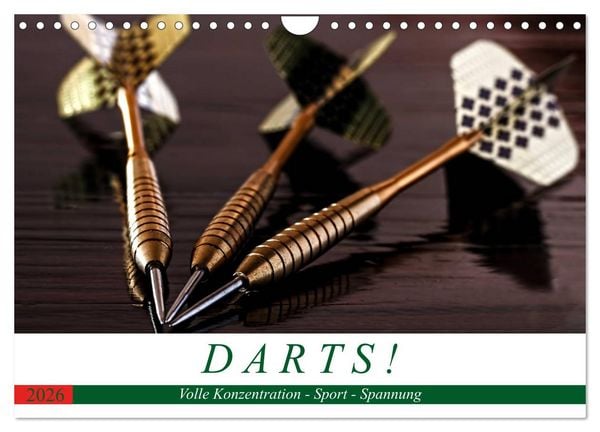 Produktbild: Darts. Konzentration - Sport - Spannung (Wandkalender 2026 DIN A4 quer), CALVENDO Monatskalender