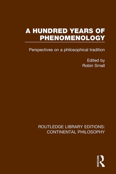 Produktbild: A Hundred Years of Phenomenology